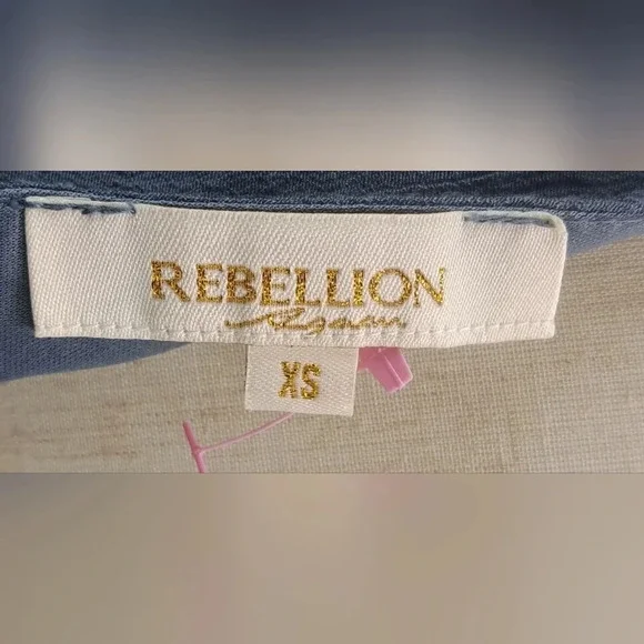 Rebellion Again Ruffled Boho Lace Maxi Dress V-Neck Dark Blue Rayon Y2K Size  XS - Picture 14 of 16